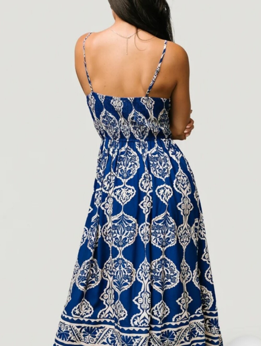 Baltic Born Deli Midi Dress Blue Print Size Small - Picture 2 of 12
